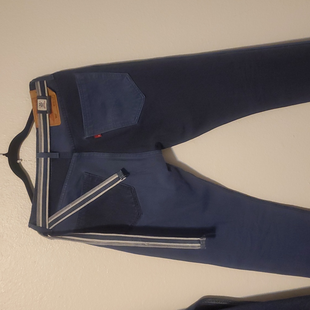 Levi's 501 Custom Taper Color Block Skate Jeans + White Oak Cone Selvedge Belt - Picture 4 of 16